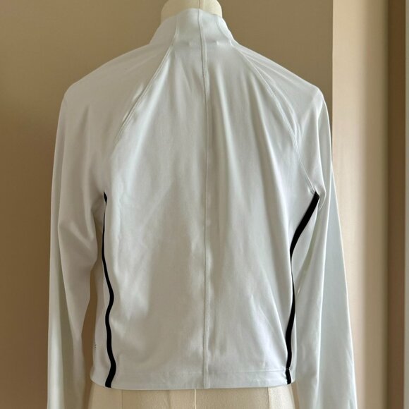 Athleta | White & Black Salutation Crop Jacket Sz Large - Picture 2 of 4